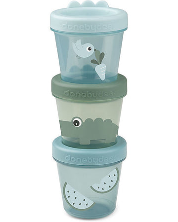Set di 3 Contenitori Baby Food - Croco - Verde Done By Deer