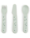 Set Posate Foodie - Happy Dots Verde - 100% PP Alimentare Done By Deer