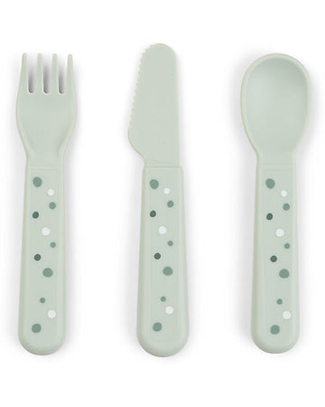 Set Posate Foodie - Happy Dots Verde - 100% PP Alimentare Done By Deer