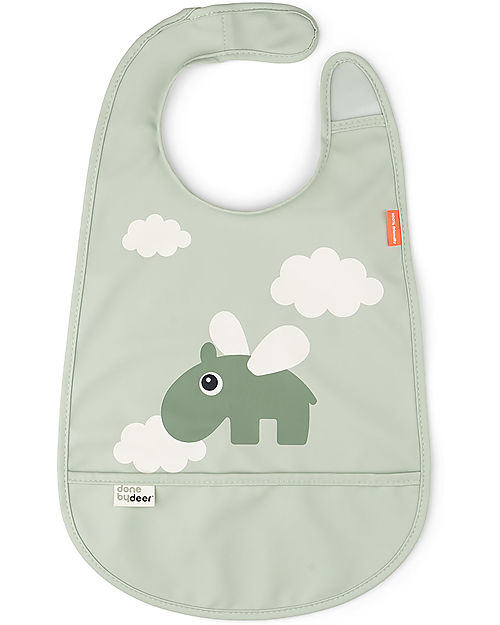 Bavaglio Impermeabile con Tasca - Happy Clouds - Verde - Certificato O Done By Deer