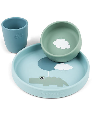 Set Pappa in Silicone Alimentare - Piatto Ciotola e Tazza - Happy Clou Done By Deer