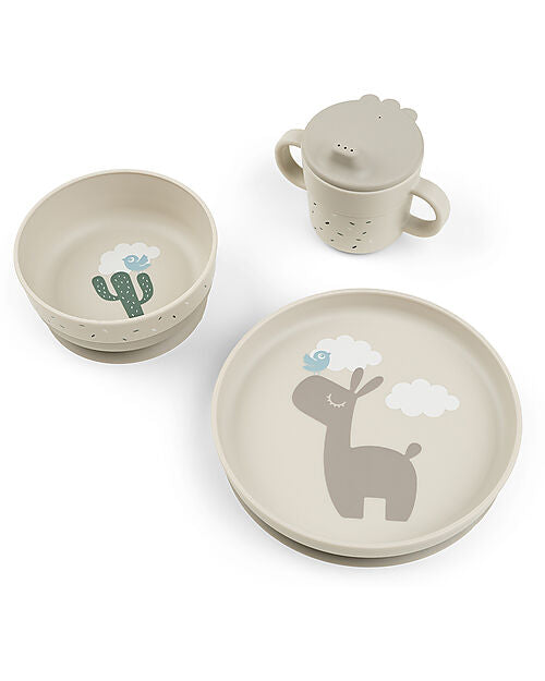 Set Pappa Foodie in Silicone Alimentare - Piatto Ciotola e Tazza - Lal Done By Deer