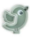 Piatto a Scomparti - Silicone Alimentare - Stick&Stay - Birdee - Verde Done By Deer