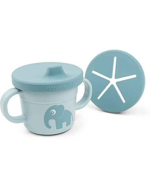 Tazza con Beccuccio e Snack Foodie - Elphee - Blu - 100% PP Alimentare Done By Deer