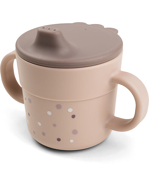Tazza con Beccuccio Foodie - Happy Dots Cipria - 100% PP Alimentare Done By Deer