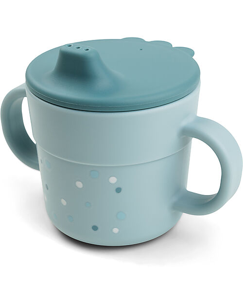 Tazza con Beccuccio Foodie - Happy Dots Blu - 100% PP Alimentare Done By Deer