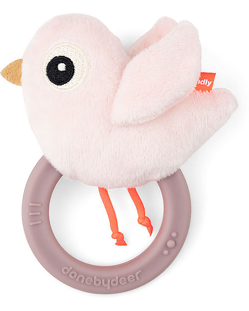 Sonaglio Sensoriale con Massaggiagengive - Birdee - Cipria - 11 x 9,5 Done By Deer
