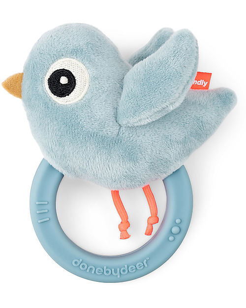Sonaglio Sensoriale con Massaggiagengive - Birdee - Azzurro - 11 x 9,5 Done By Deer