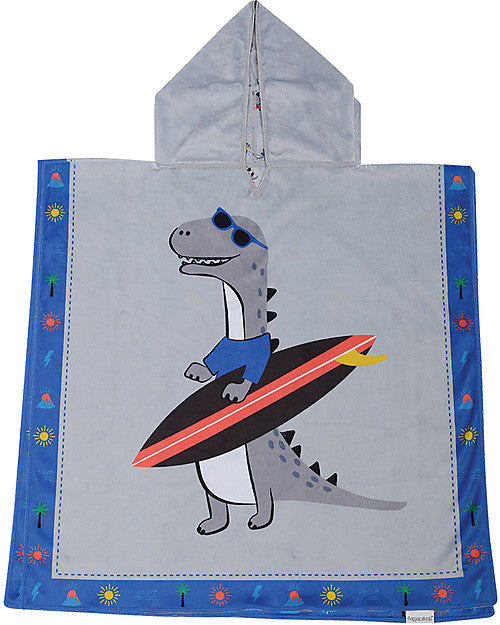 Accappatoio Poncho Reversibile Dinosauri - 61 x 61 cm (2-6 anni) FlapJackKids