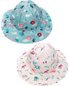 Baby Cappello Estivo Reversibile Anti-UV SPF 50+ Zoo Rosa FlapJackKids