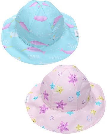 Baby Cappello Estivo Reversibile Anti-UV SPF 50+ Narvalo/Stella Marina FlapJackKids