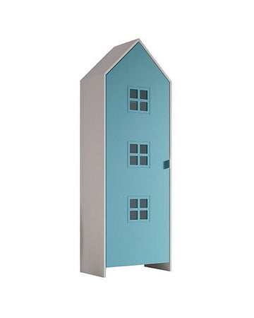 Armadio Casami Bruges - Azzurro - 1 Anta - 57,6 x 37 x 171,5 - MDF Jaxx