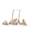 Carrello Primi Passi - Rosa - con 20 Blocchi - Legno di Faggio Certifi Label Label