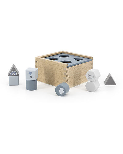 Scatola Forme Geometriche a Incastro in Legno - Blu - Legno di Faggio Label Label