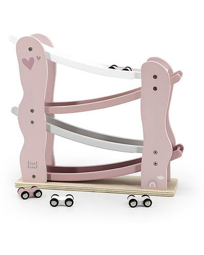 Pista Giocattolo in Legno - Rosa - Legno di Faggio Certificato FSC Label Label