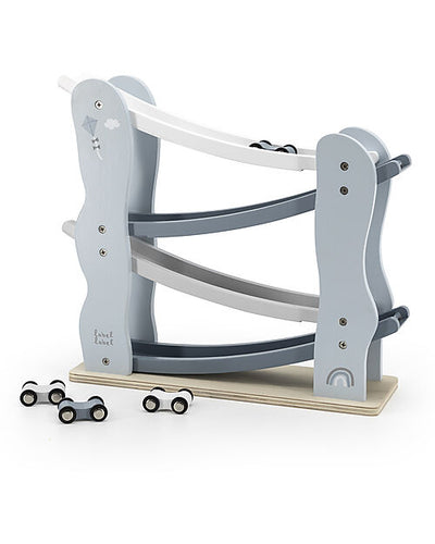 Pista Giocattolo in Legno - Azzurro - Legno di Faggio Certificato FSC Label Label