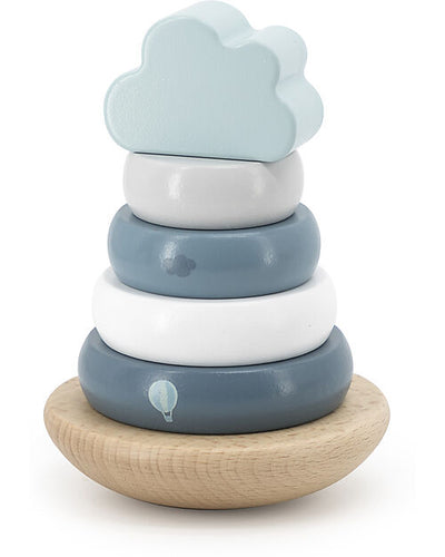 Torre Anelli Impilabili in Legno - Verde - Legno di Faggio Certificato Label Label