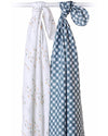 Set di 2 Copertine Swaddle 100 x 100 cm - Boho - 100% Cotone - Pesci+a Lulujo Baby