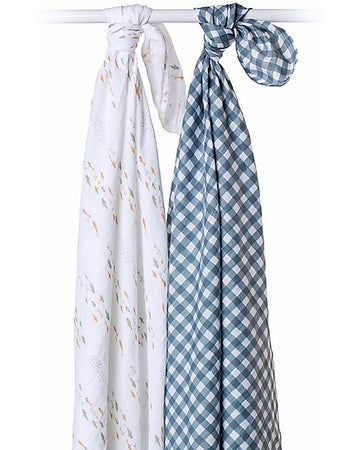 Set di 2 Copertine Swaddle 100 x 100 cm - Boho - 100% Cotone - Pesci+a Lulujo Baby