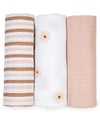 Set di 3 Copertine Swaddle 69 x 69 cm - Margherite - 100% mussola di c Lulujo Baby