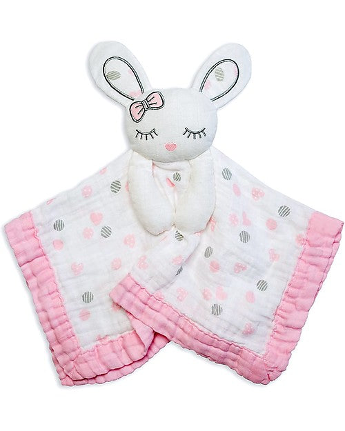 Doudou Coniglietto Rosa - Mussola di Cotone - Il Primo Amico del Tuo B Lulujo Baby