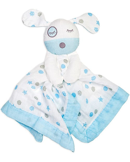 Doudou Cagnolino Azzurro - Mussola di Cotone - Il Primo Amico del Tuo Lulujo Baby