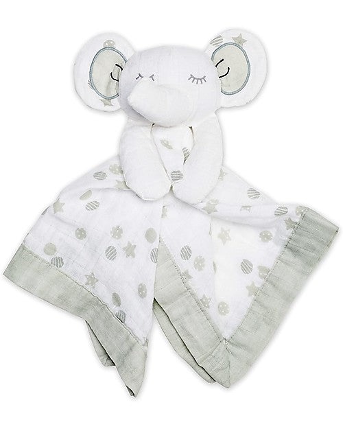 Doudou Elefante Grigio - Mussola di Cotone - Il Primo Amico del Tuo Be Lulujo Baby