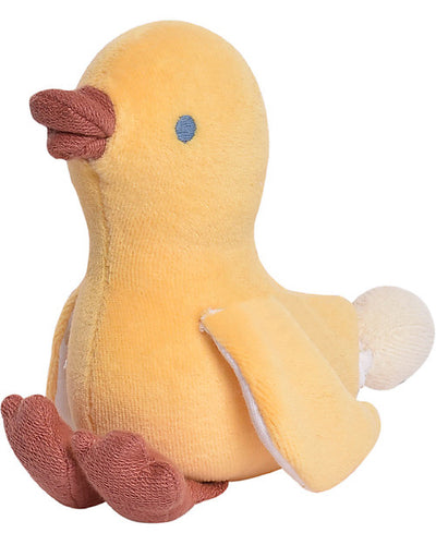 Pupazzo con Sonaglio Tara la Papera - 100% Cotone Organico Tikiri