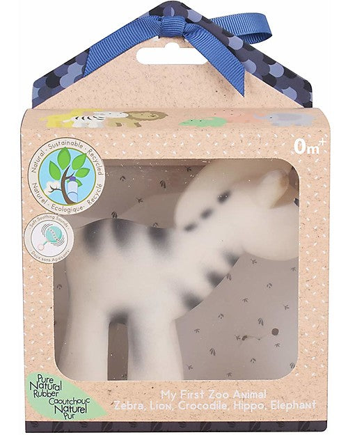 3-in-1 Sonaglio Zebra, Massaggiagengive, Gioco da Bagno,, My First Zoo Tikiri
