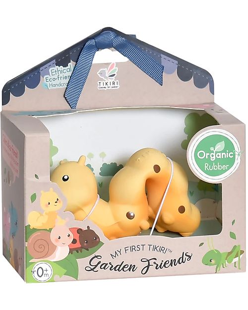 3-in-1 Sonaglio Bruco - Massaggiagengive - Gioco da Bagno - Garden Ani Tikiri