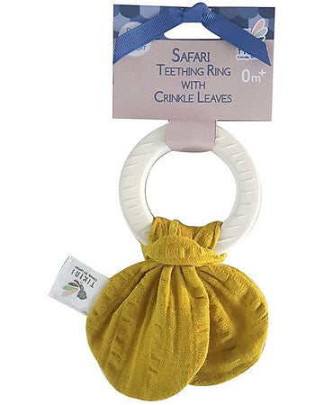 Massaggiagengive Safari ad Anello, Giallo - Caucciù e Cotone Bio Tikiri