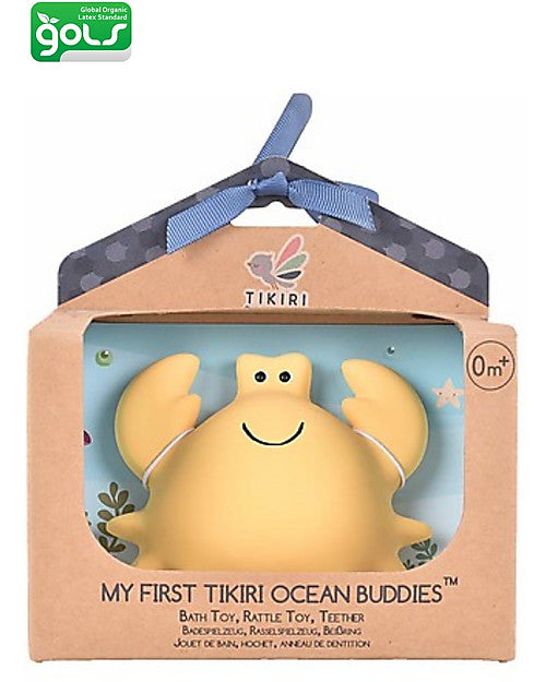 3-in-1 Sonaglio Granchio, Massaggiagengive, Gioco da Bagno, Ocean Budd Tikiri