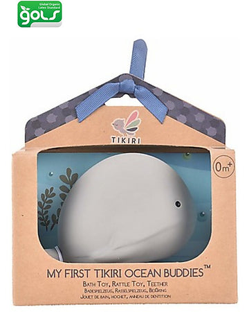 3-in-1 Sonaglio Balena, Massaggiagengive, Gioco da Bagno, Ocean Buddie Tikiri