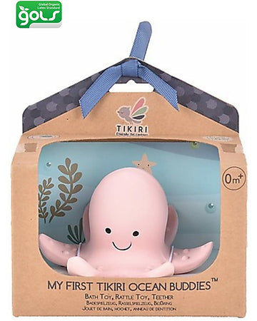 3-in-1 Sonaglio Polpo, Massaggiagengive, Gioco da Bagno, Ocean Buddies Tikiri