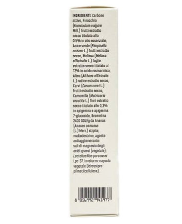 Carbonev 30 caps. Fermenti, Finocchio, Anice, Carvi, Bromelina, Melissa favorisce l’eliminazione dei Gas intestinali
