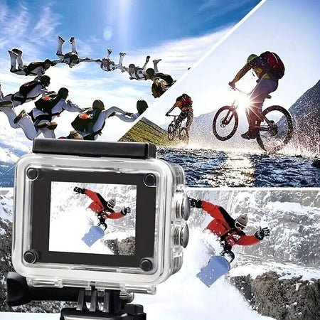 Action Cam Subacquea Ultra HD Sport, Videocamera Impermeabile Full HD 1080P,