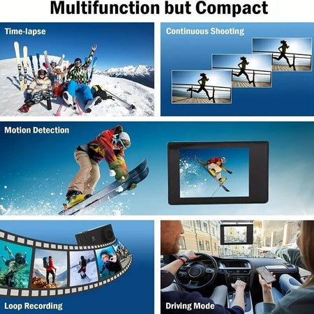 Action Cam Subacquea Ultra HD Sport, Videocamera Impermeabile Full HD 1080P,