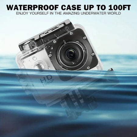 Action Cam Subacquea Ultra HD Sport, Videocamera Impermeabile Full HD 1080P,