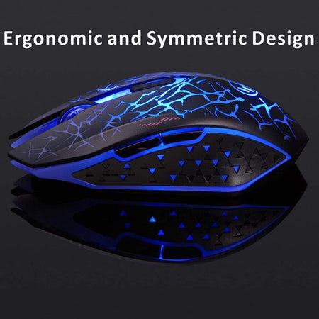 Uiosmuph K6 Mouse Gaming Computer Senza Fili, Ottica USB Silenziosa Mouse