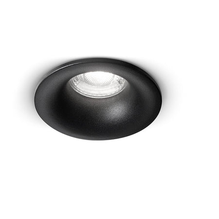 Faretto Da Incasso Tondo In Acciaio Verniciato Di Colore Nero 1 Luce