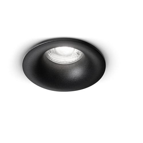 Faretto Da Incasso Tondo In Acciaio Verniciato Di Colore Nero 1 Luce
