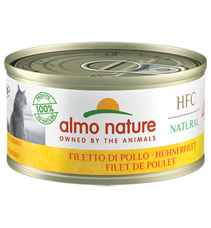 Almo Nature Scatoletta HFC Natural gusto Filetto di Pollo per Gatti Adulti