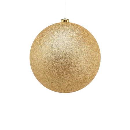 Pallina per albero di Natale, colore Oro, in poliresina con glitter