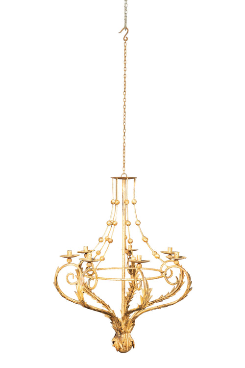 Biscottini Biscottini Lampadario Lanterna Soffitto Ferro Battuto Crema Anticata 77x77x100