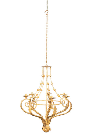 Biscottini Lampadario in ferro battuto finitura crema anticata Lanterna soffitto realizzata