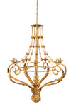 Biscottini Lampadario in ferro battuto finitura crema anticata Lanterna soffitto realizzata