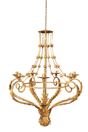 Biscottini Lampadario in ferro battuto finitura crema anticata Lanterna soffitto realizzata