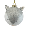 5 Palline Gatto per albero di natale in vetro bianco e grigio da Ø 8 cm pendaglio decorato
