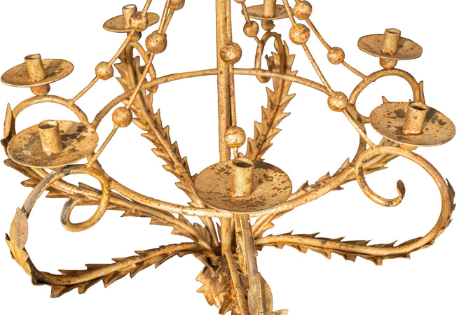 Biscottini Lampadario in ferro battuto finitura crema anticata Lanterna soffitto realizzata