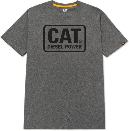 Maglietta Caterpillar CAT Diesel Power con vestibilità classica Heather Grey-Tellow